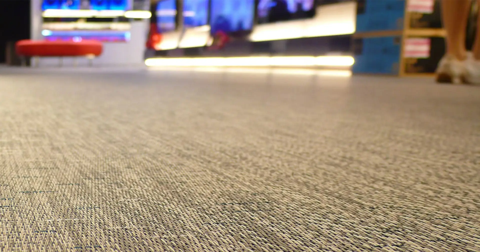 Close-up of a texlyweave woven vinyl surface