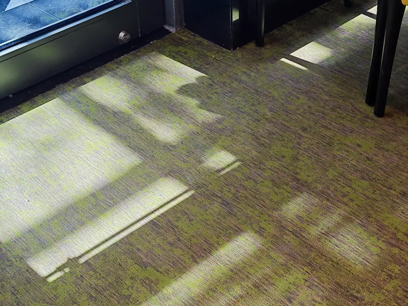 Woven vinyl banquet floor in daylight